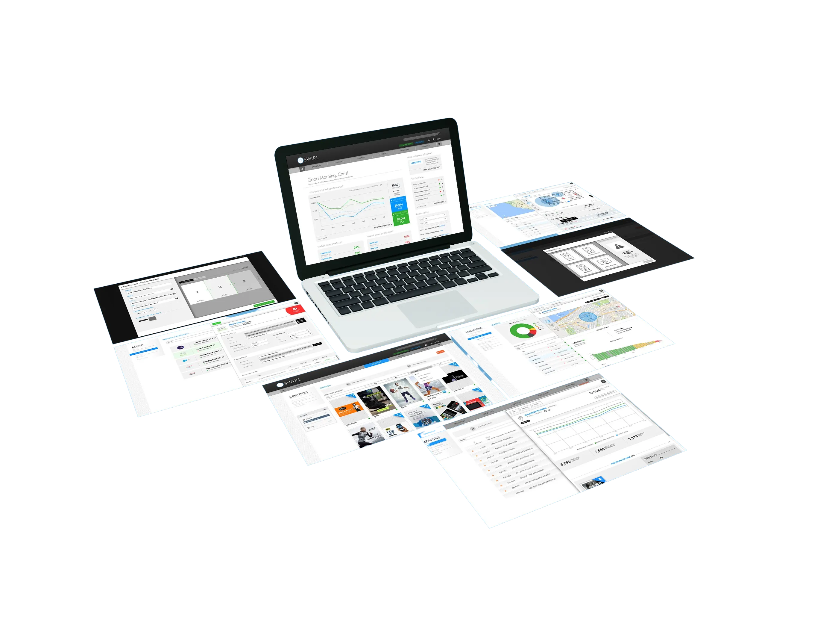 Swirl Platform — in-store mobile marketing workspace, redesigned around a Sketch design system